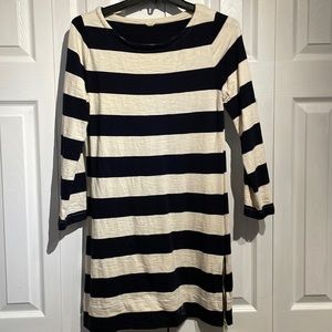 J. Crew navy and white striped dress size small